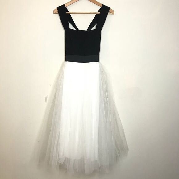 TeezeMe Sz 1 black white tulle ballerina Dress - Picture 2 of 8